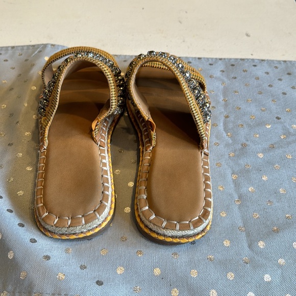 Crown Vintage sandals Miyan espadrilles slip on rhinestone 8 great condition - Picture 3 of 3